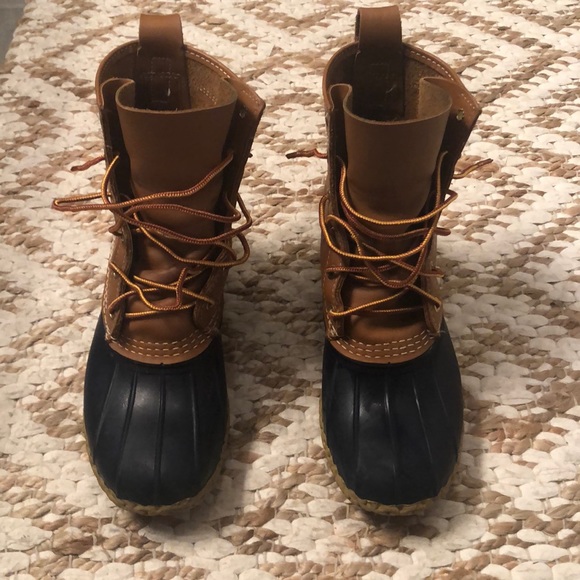 L.L. Bean Shoes - Navy and tan LL Bean Boots.